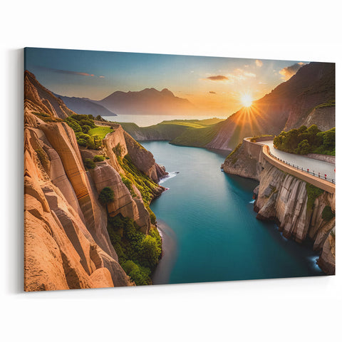 Stunning Lake Mead Wall Art – Scenic Nevada Sunset Landscape Canvas Print