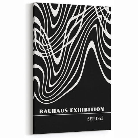 Bohemian Wall Art | Abstract Bauhaus Flowing Lines Canvas | Eclectic Print