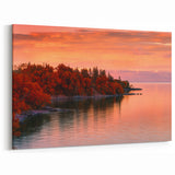 Minnesota Autumn Lake Sunset - Framed and Canvas Wall Art for Home Decor