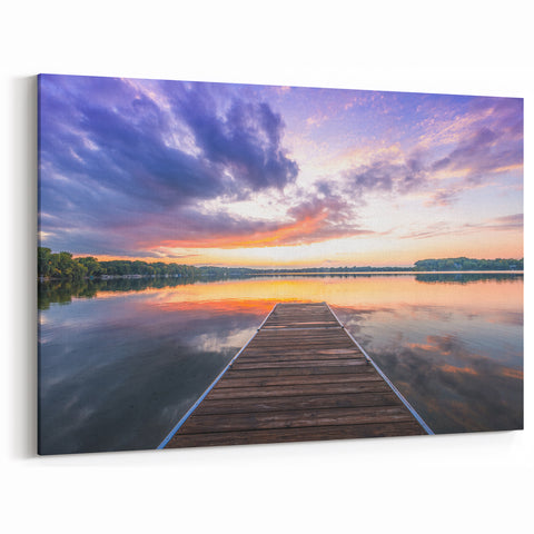 Minnesota Lakeside Sunset - Framed and Canvas Wall Art for Home Decor