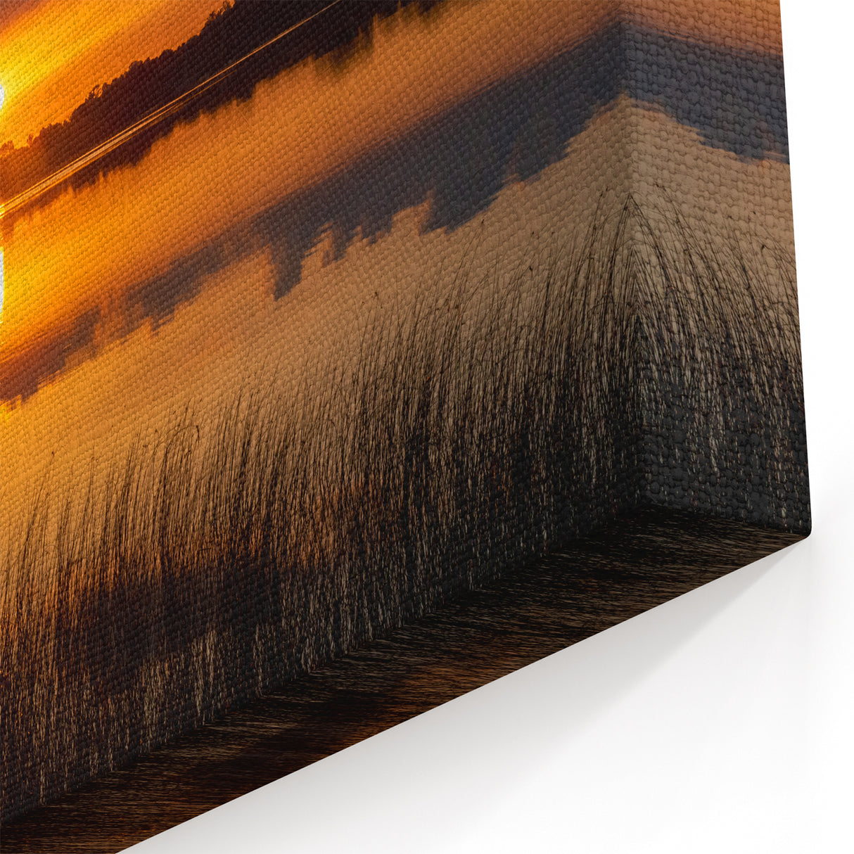 Golden Sunset Over Minnesota Lake - Framed and Canvas Wall Art Decor