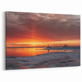 Minnesota Lighthouse Sunset - Framed and Canvas Wall Art for Home Decor