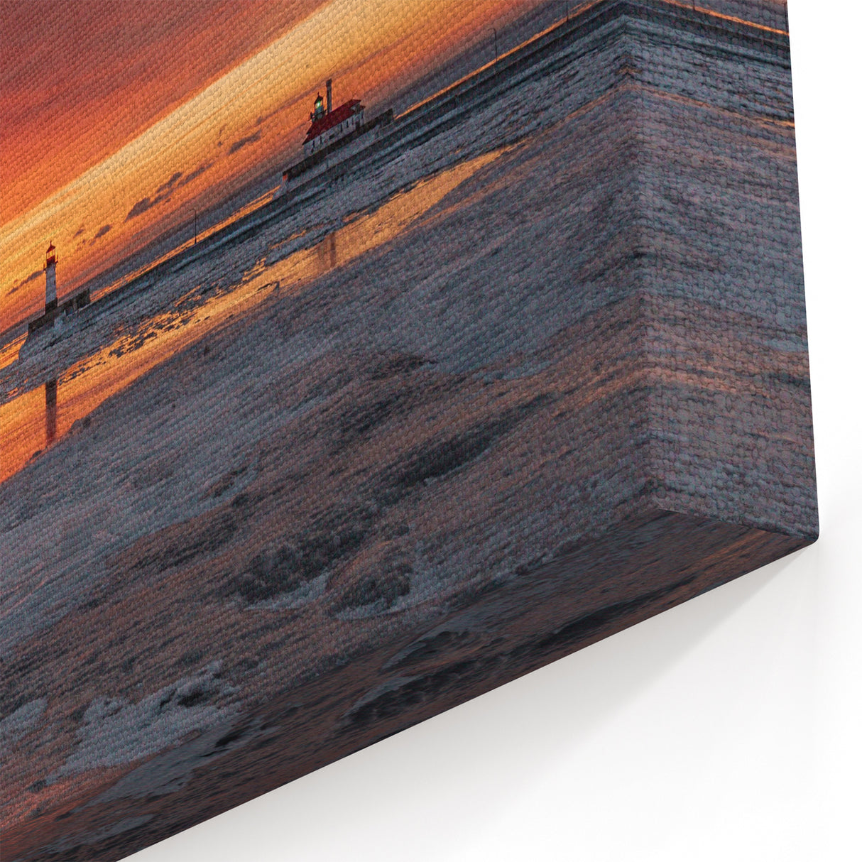 Minnesota Lighthouse Sunset - Framed and Canvas Wall Art for Home Decor