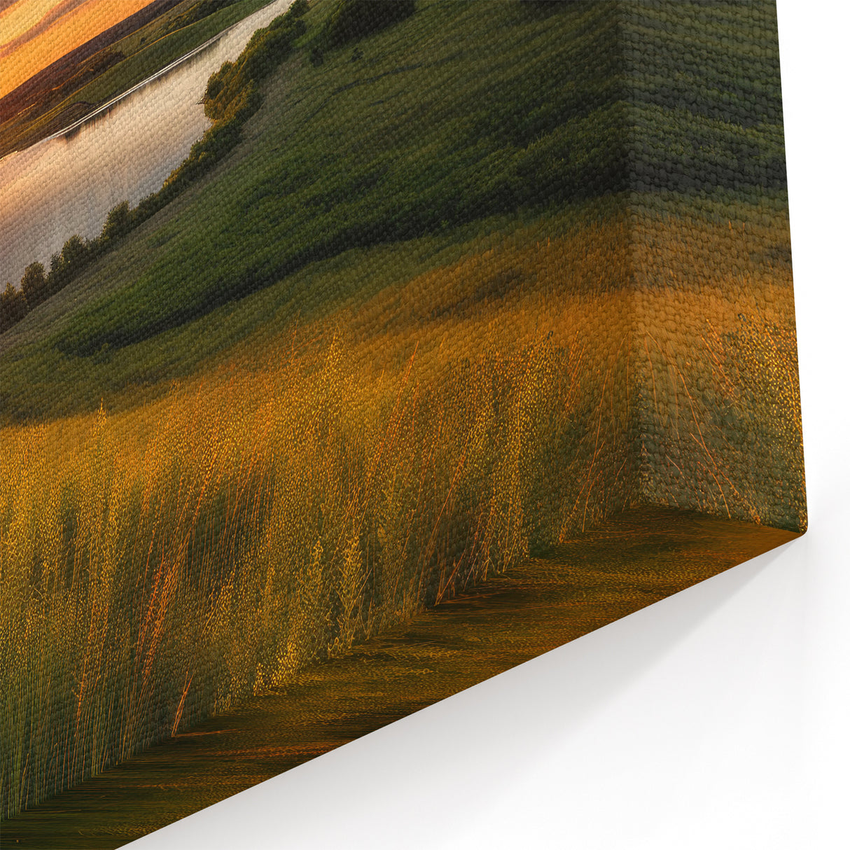 Minnesota Sunset Over Hillside Lake - Framed and Canvas Wall Art Decor