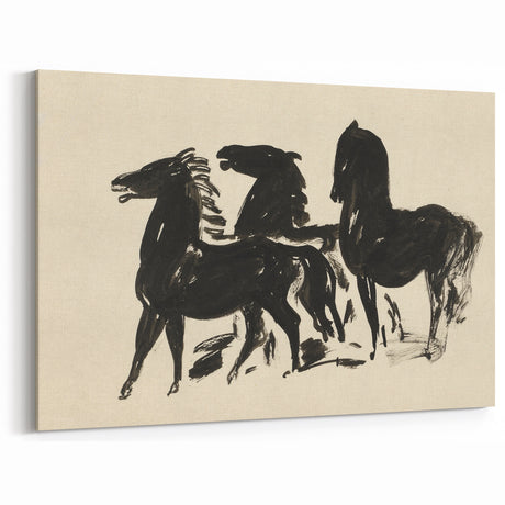 Grunge Wall Art - Abstract Horse Canvas Print for Edgy Decor