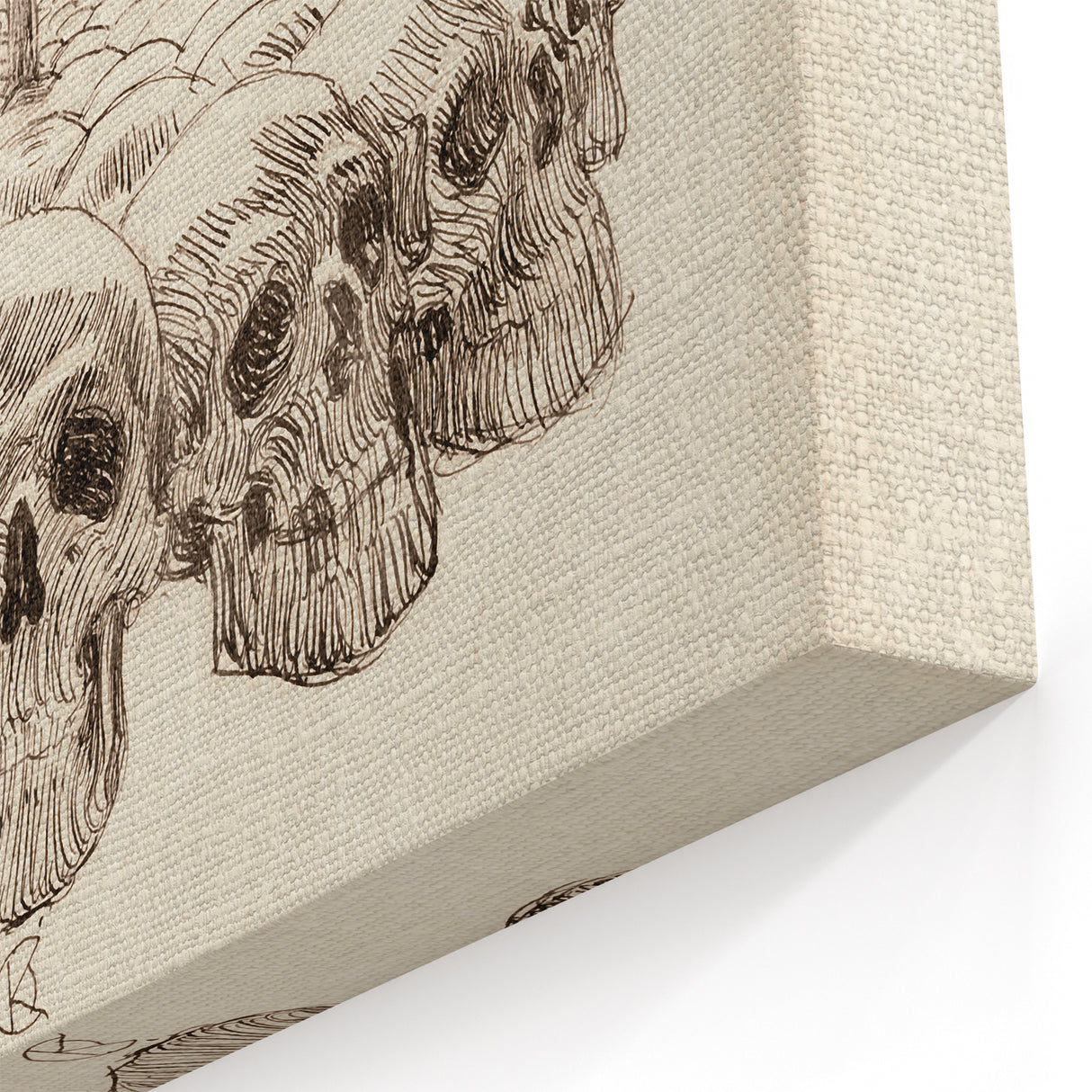 Grunge Wall Art - Skull and Tree Sketch Canvas for Dark Aesthetic Decor