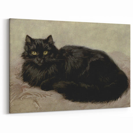 Grunge Cat Art Print - Vintage Black Cat Canvas - Gothic Animal Decor