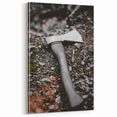 Rustic Wall Art: Axe on Gravel Close-Up – Industrial Farmhouse Decor Print