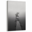 Rustic Wall Art: Broken Dock in Fog – Minimalist Black & White Print