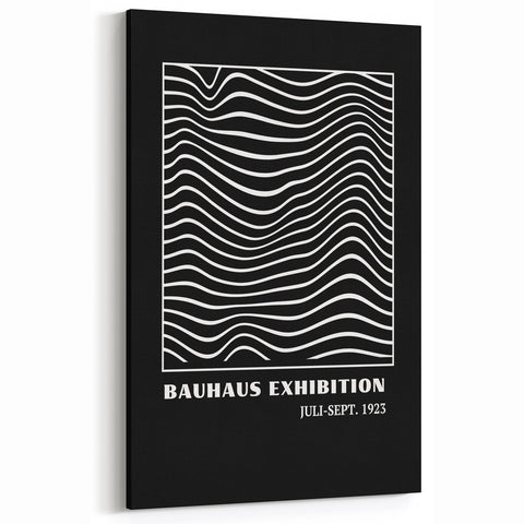 Bohemian Wall Art | Bauhaus Wavy Line Square Boho Canvas | Eclectic Print
