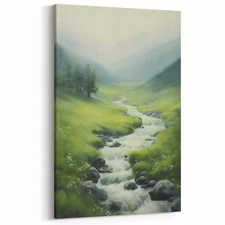 Electric Landscape Wall Art - Vibrant Nature Scene with Flowing Stream