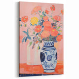 Electric Floral Wall Art - Vibrant Flower Vase Canvas with Modern Decor