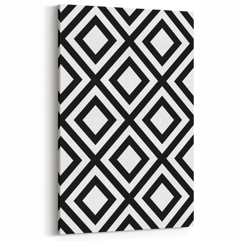 Bohemian Wall Art | Bold Bauhaus Diamond Geometric Canvas | Eclectic Print