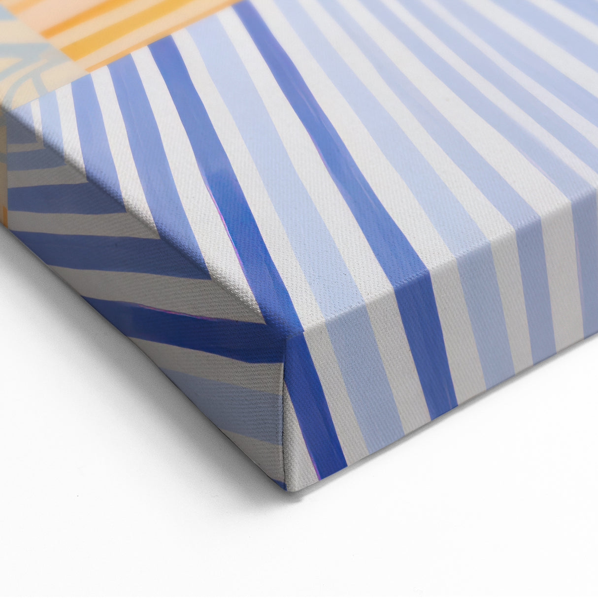 Electric Floral Wall Art - Modern Flower Vase with Vibrant Striped Background