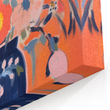 Electric Floral Wall Art - Vibrant Vase with Bold Orange Flower Display