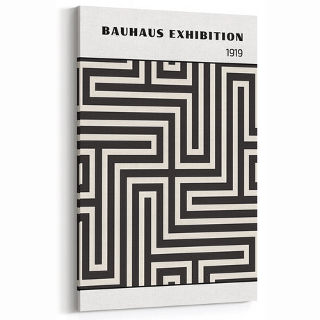 Bohemian Wall Art | Bauhaus Maze Geometric Boho Canvas | Eclectic Print