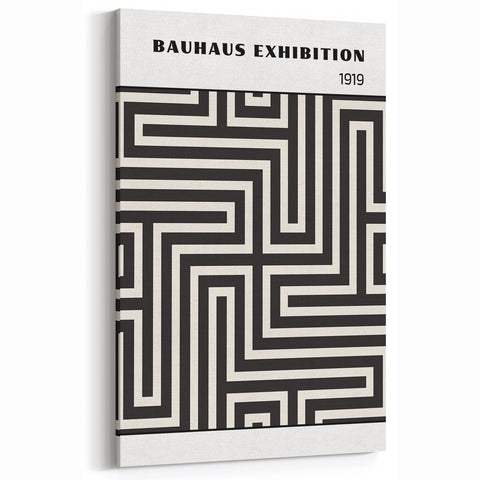 Bohemian Wall Art | Bauhaus Maze Geometric Boho Canvas | Eclectic Print
