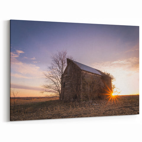 Nebraska Wall Art - Rustic Barn Sunset Nebraska Photography Prints