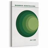 Bohemian Wall Art | Bauhaus Green Circle Gradient Canvas | Eclectic Print
