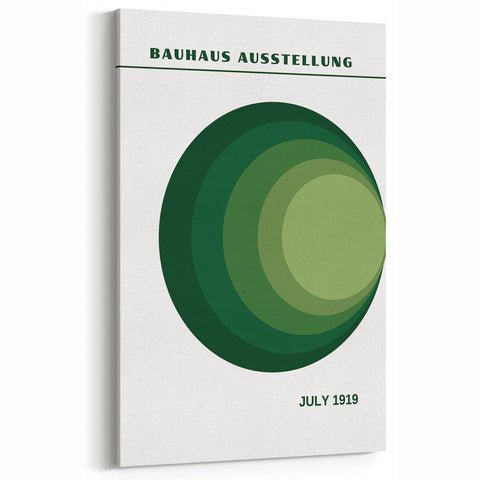 Bohemian Wall Art | Bauhaus Green Circle Gradient Canvas | Eclectic Print