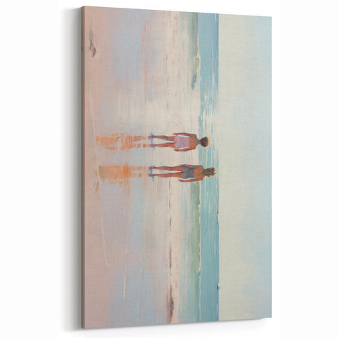 Electric Coastal Wall Art - Serene Beach Scene with Modern Pastel Tones