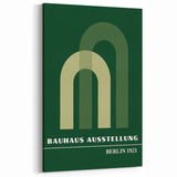 Bohemian Wall Art | Bauhaus Green Overlapping Arch Canvas | Eclectic Print