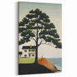 Electric Coastal House Wall Art - Tranquil Tree and Seaside Home Scene