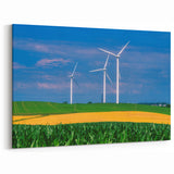 Nebraska Nature Art - Wind Turbines Panoramic Nebraska Canvas Prints