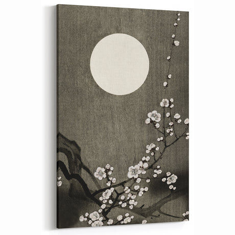Dark Moody Wall Art - Lunar Blossom Elegance for Dramatic Interiors
