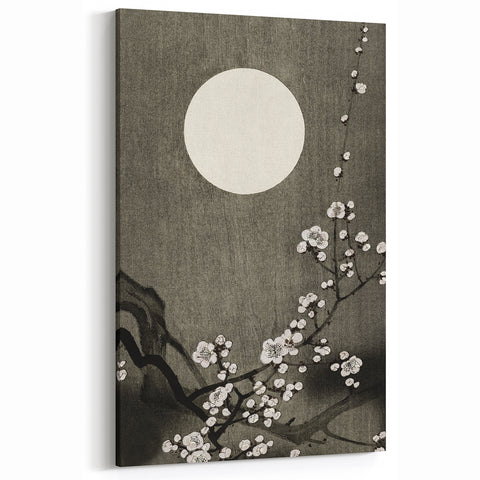 Dark Moody Wall Art - Lunar Blossom Elegance for Dramatic Interiors