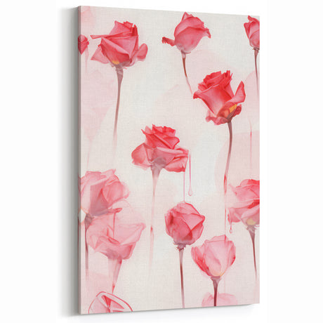 Electric Wall Art | Vibrant Rose-Inspired Modern Electric Art Canvas