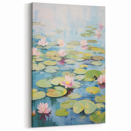 Electric Wall Art | Vibrant Water Lily-Inspired Modern Electric Art Canvas