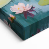 Electric Wall Art | Vibrant Water Lily-Inspired Modern Electric Art Canvas