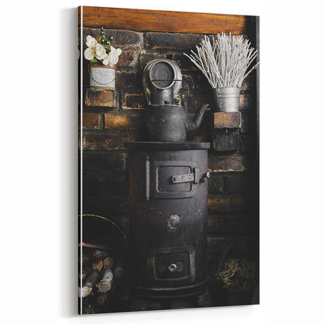 Rustic Stove Wall Art – Vintage Farmhouse Decor for Cozy Homes