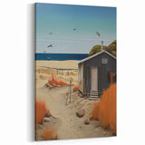 Electric Wall Art | Vibrant Beach Cabin Modern Electric Art Canvas