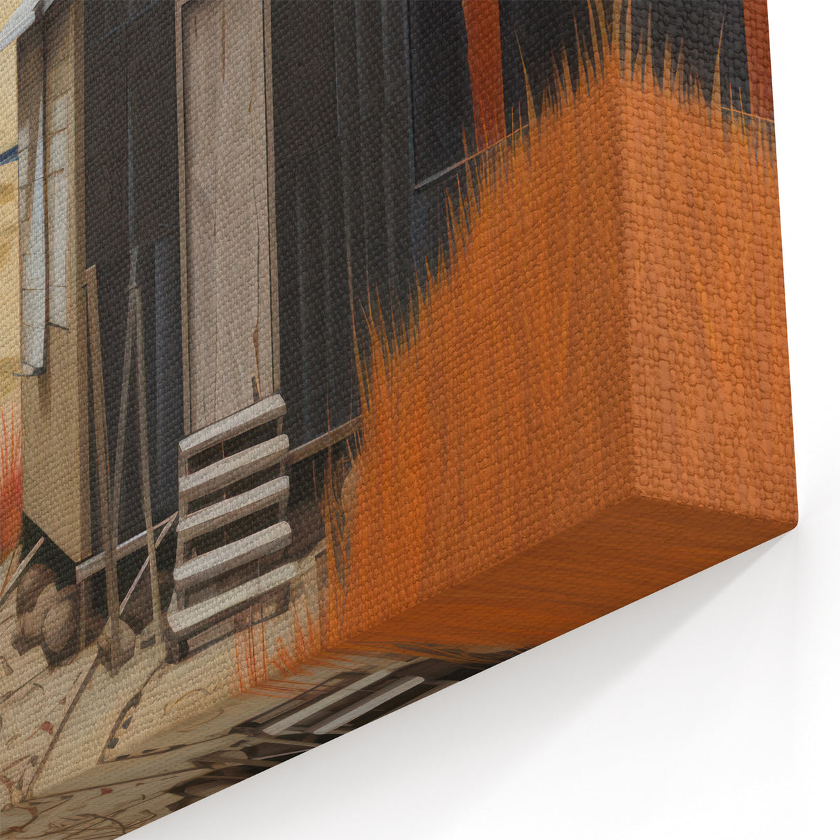 Electric Wall Art | Vibrant Beach Cabin Modern Electric Art Canvas