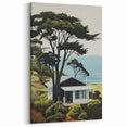 Electric Wall Art | Vibrant Hillside Cabin Modern Electric Art Canvas