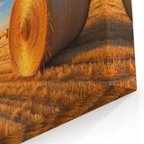 Nebraska Landscape Art - Golden Hay Bales Nebraska Photography Prints