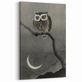 Dark Moody Wall Art - Night Owl and Crescent Moon for Dramatic Spaces
