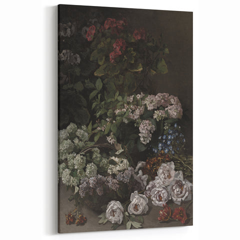 Dark Moody Wall Art - Lush Floral Composition for Elegant Interiors