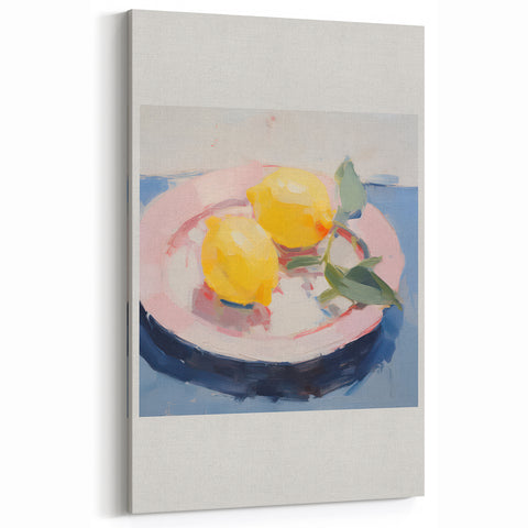 Electric Wall Art | Vibrant Lemon Still Life Modern Electric Art Canvas