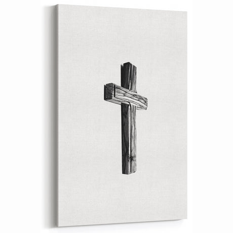 Rustic Wooden Cross Wall Art – Minimalist Farmhouse-Inspired Decor