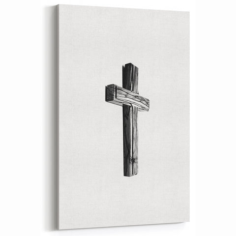 Rustic Wooden Cross Wall Art – Minimalist Farmhouse-Inspired Decor