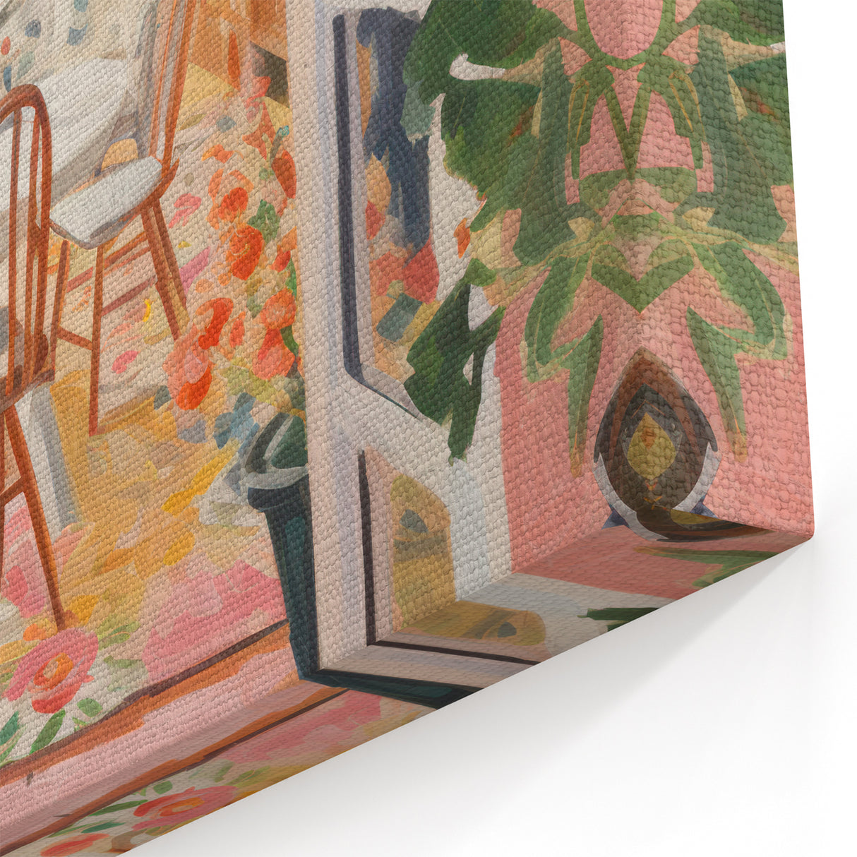 Electric Wall Art | Vibrant Dining Room Scene Modern Electric Art Canvas