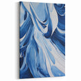 Electric Wall Art | Vibrant Abstract Blue Waves Modern Electric Art Canvas