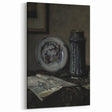 Dark Moody Wall Art - Vintage Still Life with Plate and Vase for Interiors