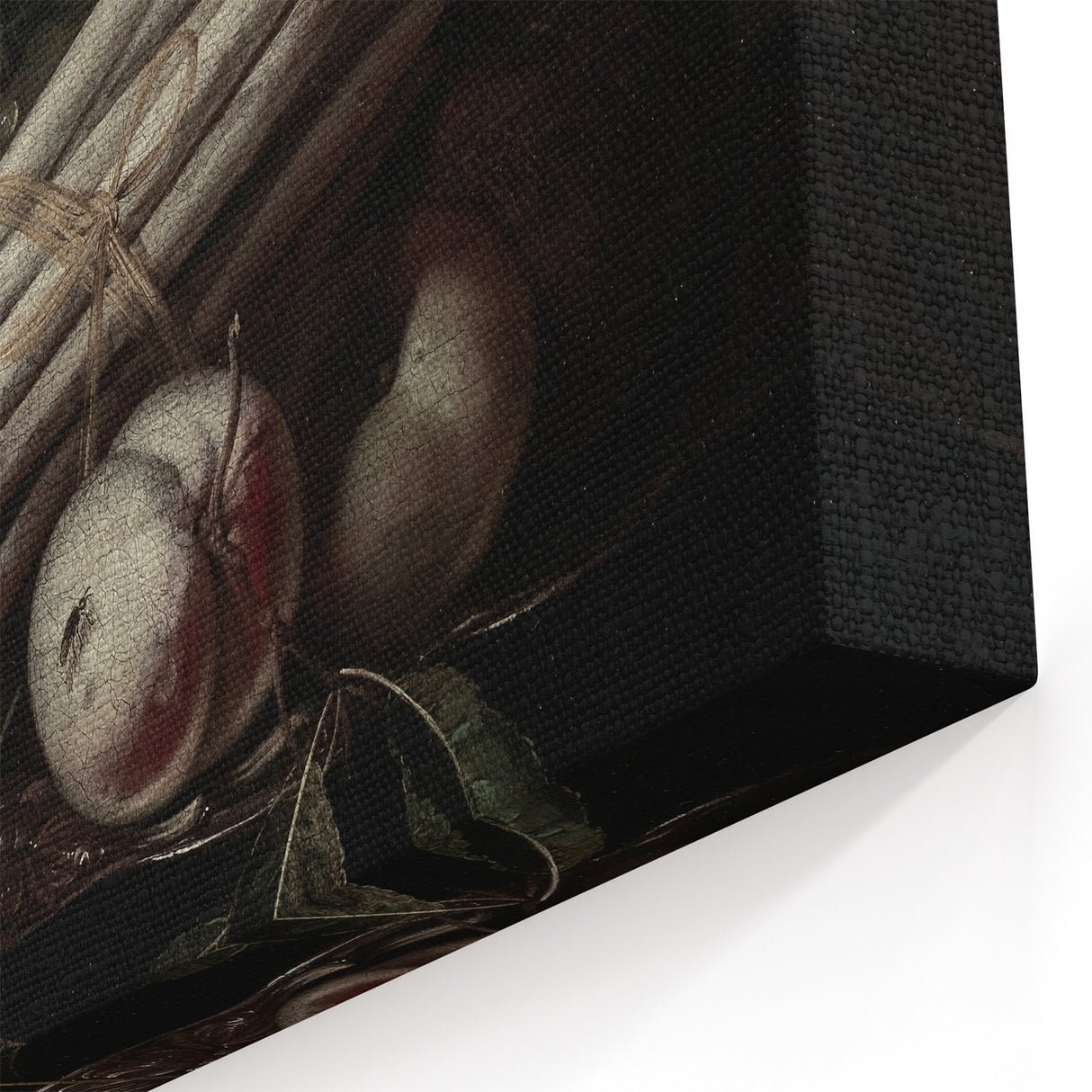 Dark Moody Wall Art - Elegant Still Life with Asparagus and Fruit