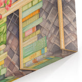 Electric Wall Art | Vibrant Bookshelf and Vases Modern Electric Art Canvas