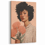 Electric Wall Art | Vibrant Floral Portrait Modern Electric Art Canvas