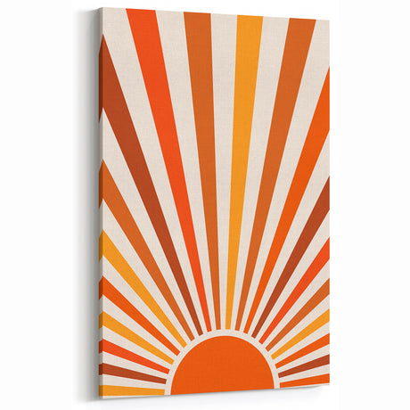 Bohemian Wall Art | Retro Sunburst Design | Boho Decor Canvas Print